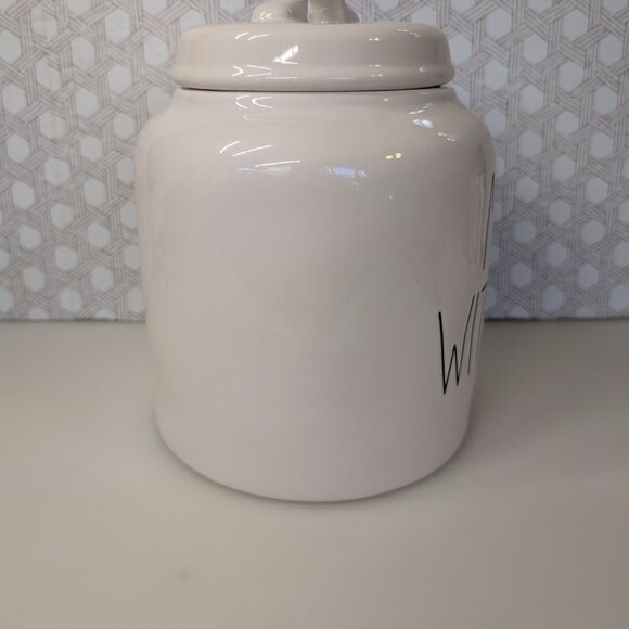 Rae Dunn Made With Love Canister Cookie Jar With Lid Farmhouse Decor Black White - Picture 5 of 11